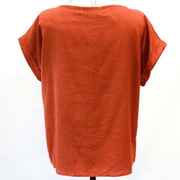 Kani Dress Woman Brown Linen Ethnic Top Blouse Tank Small - Picture 6 of 8